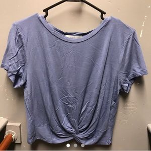 blue/purple gaze crop top knotted